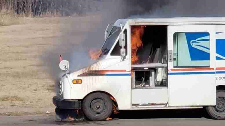Kansas Postal Vehicle Fire