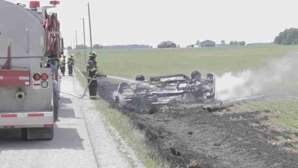 Bystanders help pull USPS driver out of vehicle after fiery crash in Darke County