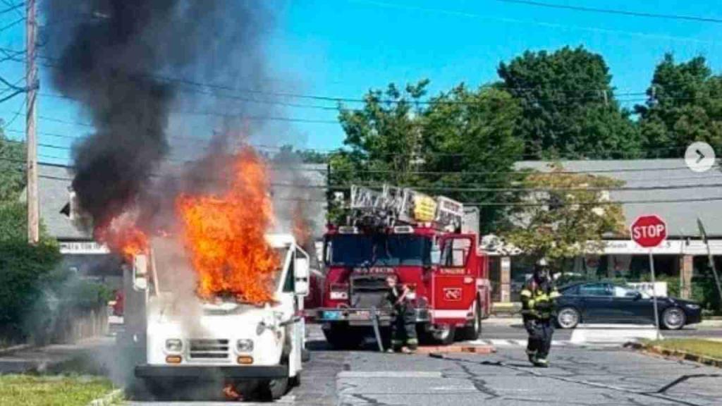 Natick, Ma. postal truck fire