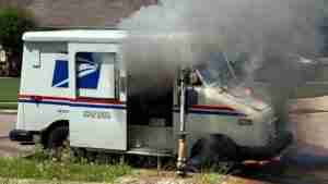 Mississippi Postal Truck fire