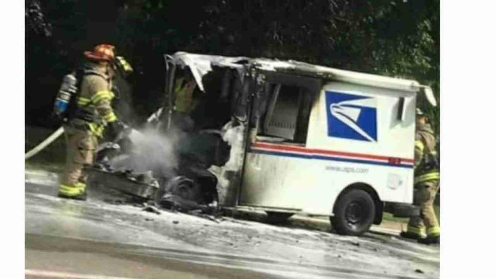 Maple Grove MN postal truck fire