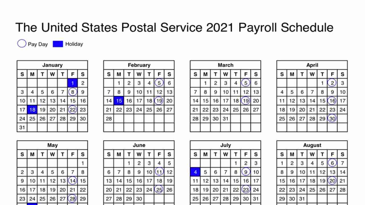 Nalc Calendar 2022 Usps Calendar Shows 2021 Payroll Schedule - Postal Times