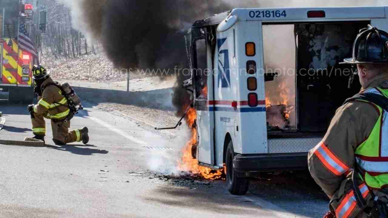 U.S. Mail Truck Bursts Into Flames On Highway In NH