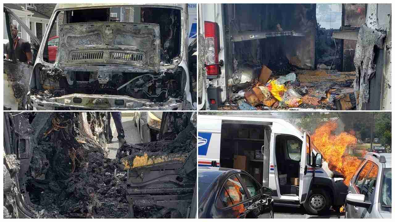 Postal truck fire - Maryland
