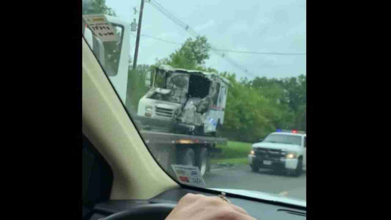Postal truck fire - Louisiana