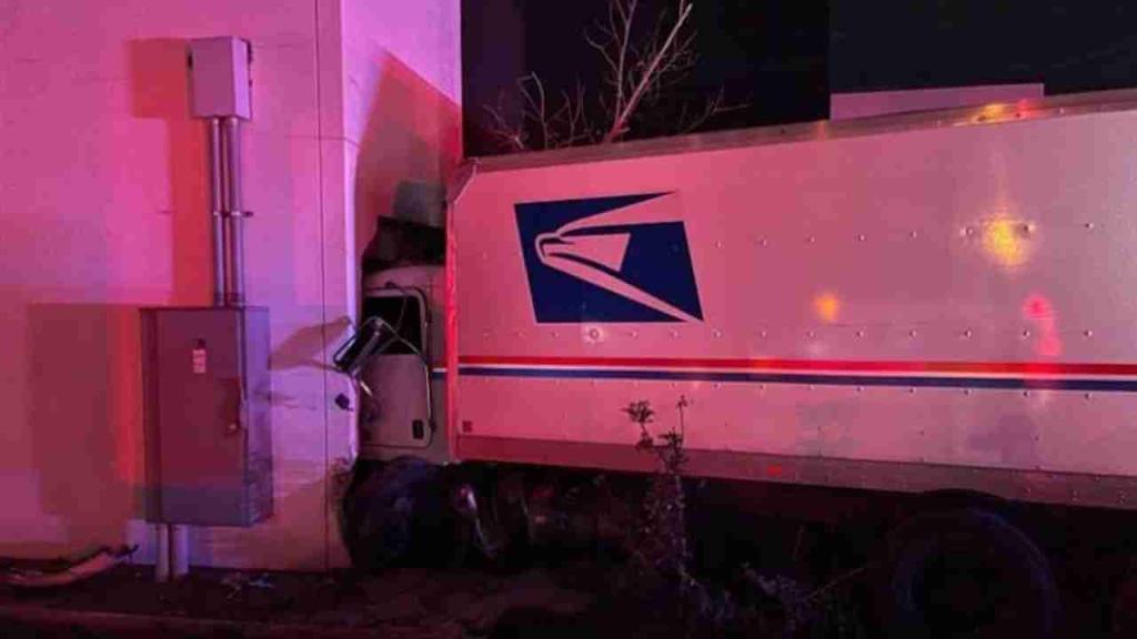 Driver of USPS truck falls asleep at wheel