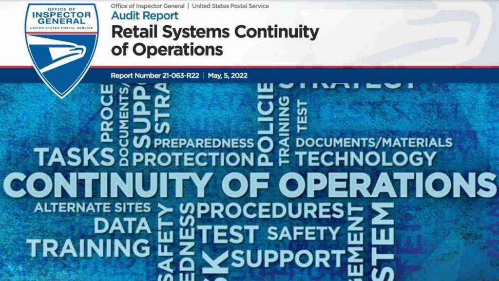 USPS OIG - Retail Systems Continuity of Operations