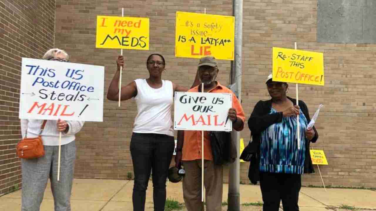 Residents-of-the-Wood-Norton-apartment-complex-in-Germantown-protested-outside-their-local-post-office-on-Saturday-morning-768x576