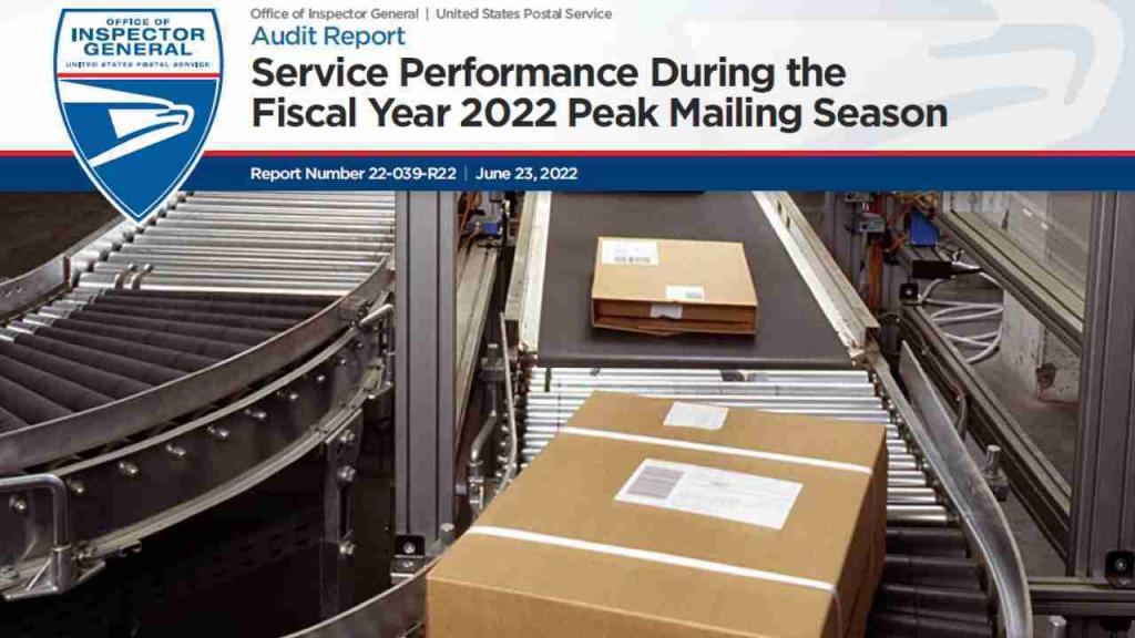 USPS Service Performance During the Fiscal Year 2022 Peak Mailing Season