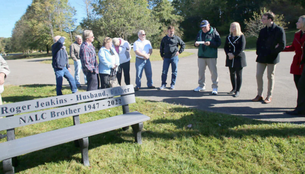 Memorial bench dedicated for longtime Franklin letter carrier