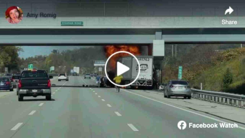 Superheroes’ pulled a trucker hauling mail to safety just before his big rig exploded