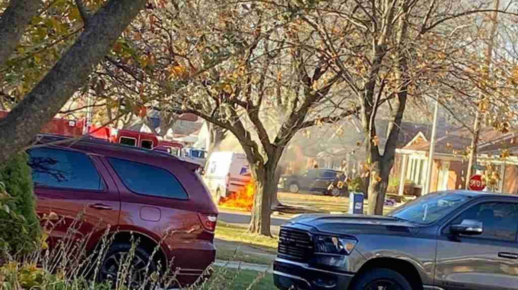 Michigan ProMaster postal truck fire