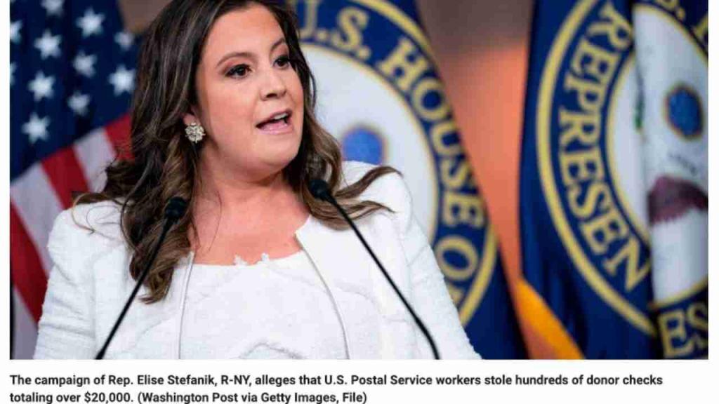 House Republican Conference chairwoman - (USPS) workers have stolen hundreds of donor checks totaling over $20,000.