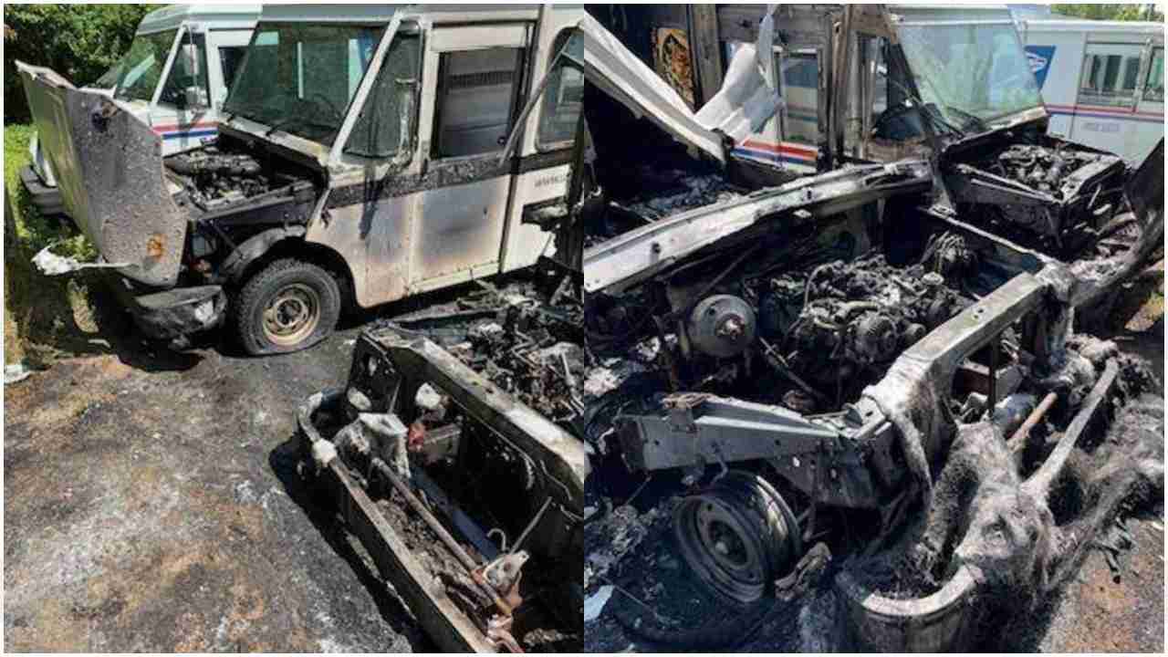 Four Mail Trucks Catch Fire in Wayne, NJ on Memorial Day