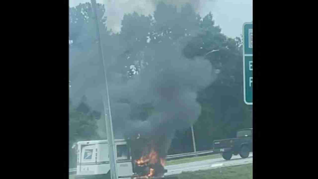 Georgia postal vehicle fire