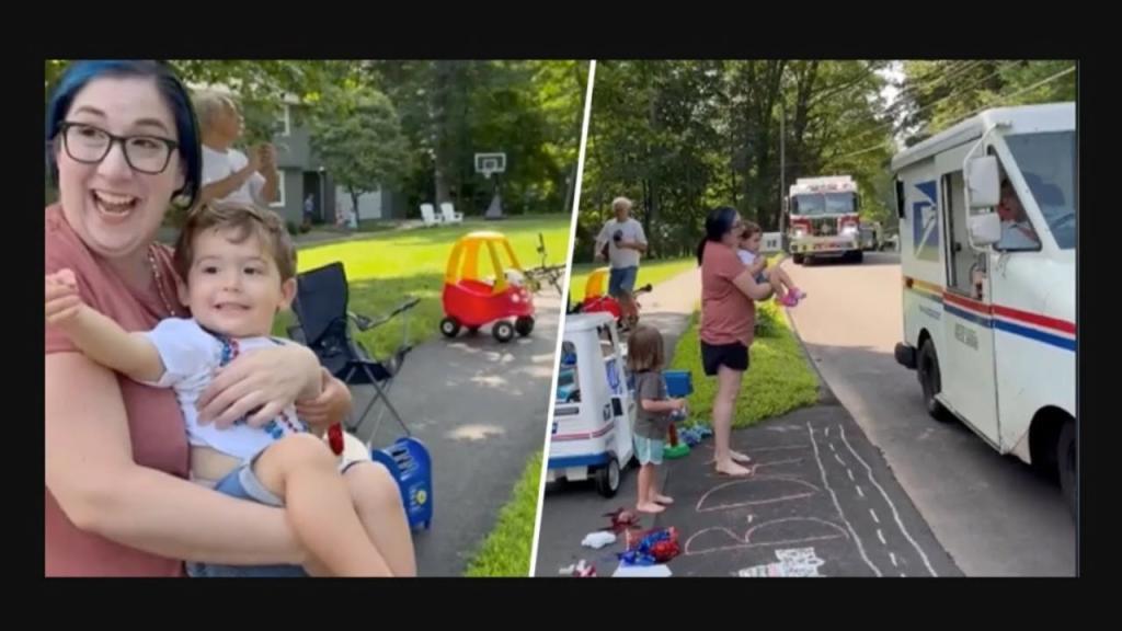 Local mailman surprises toddler with truck parade for his 2nd birthday