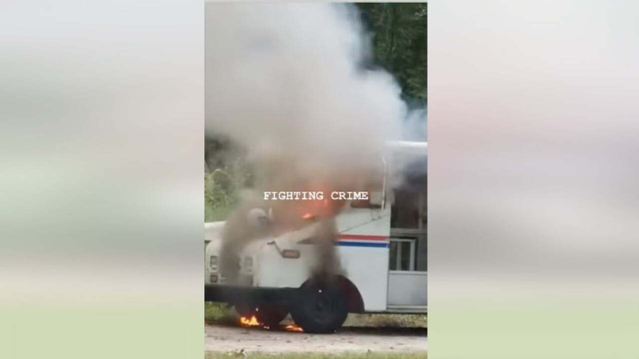 Postal service truck catches fire while on route in NC