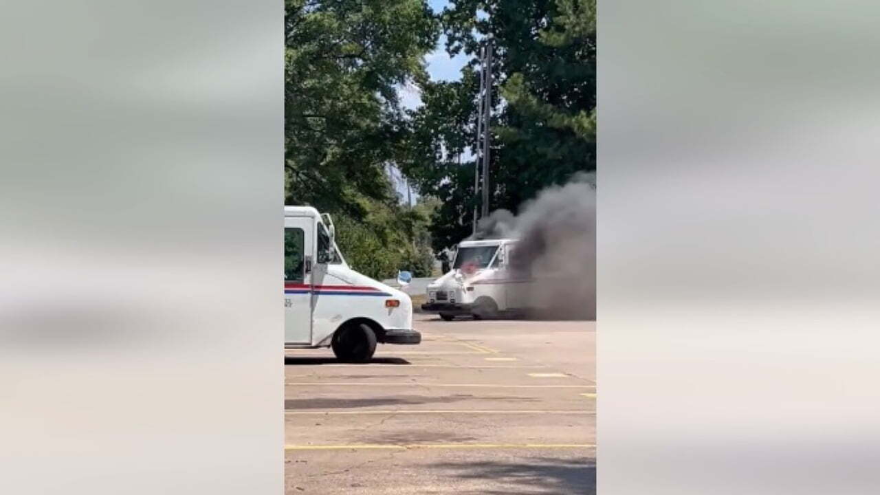 Postal truck fire: Maumelle Arkansas
