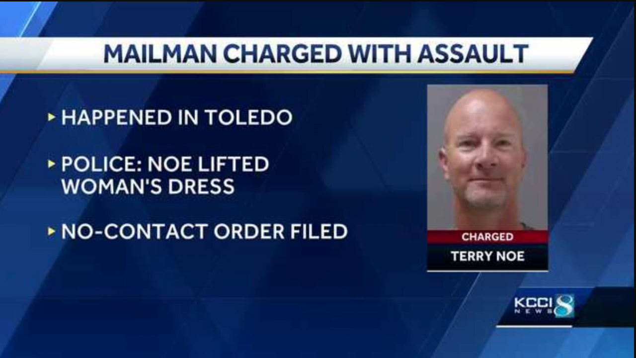 Iowa mail carrier arrested after police say he lifted woman's dress