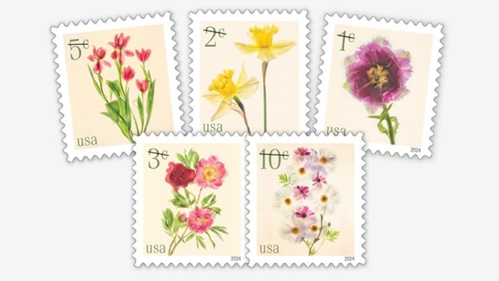 USPS has released low-denomination flower stamps