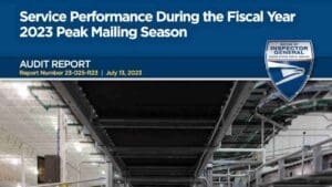 USPS OIG - Service Performance During the Fiscal Year 2023 Peak Mailing Season