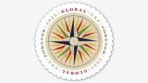 1794 Compass Rose Global Forever stamp issued today