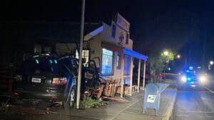 Impaired driver crashes into Dayville, OR Post Office