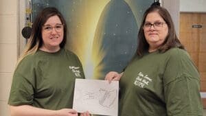 A postal employee creates a mailable memento and another promotes USPS to college students