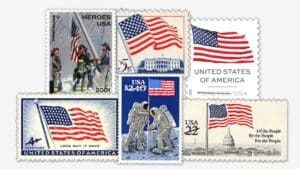 The U.S. flag is part of the nation’s history — and a popular stamp subject