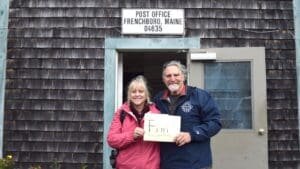 This couple visited all the Post Offices in the Pine Tree State