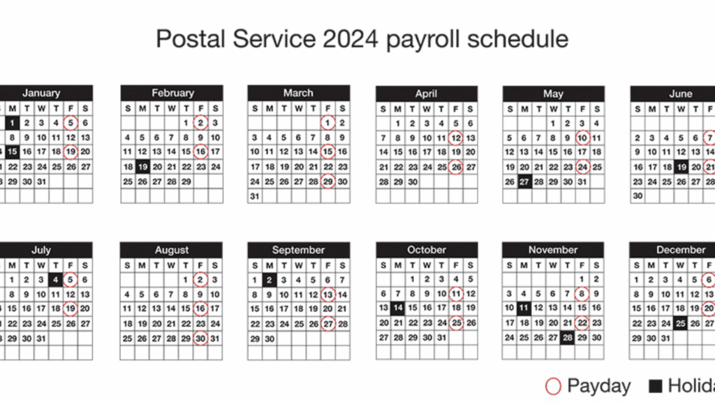 A new calendar shows this year’s payroll schedule