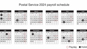 A new calendar shows this year’s payroll schedule