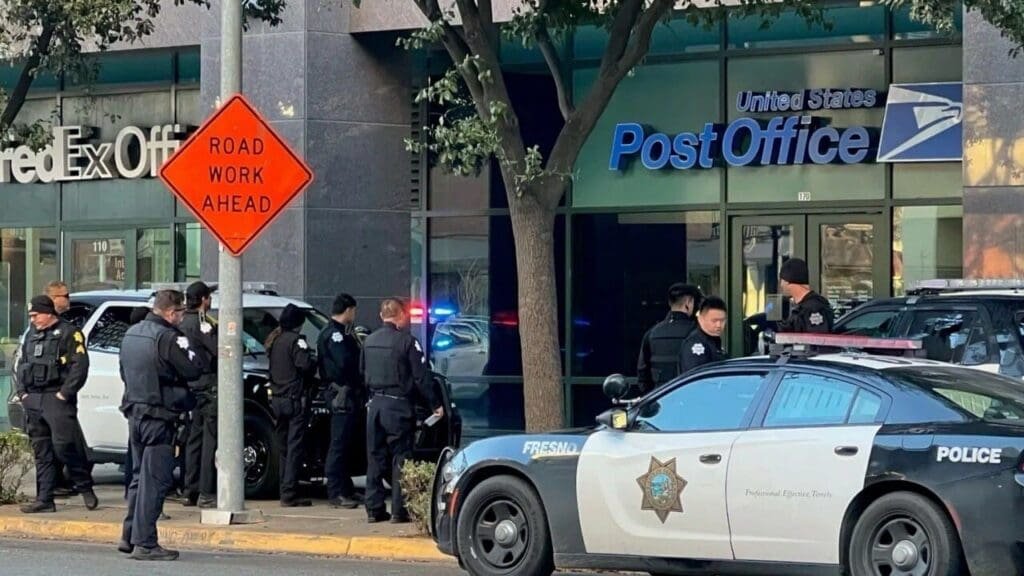 Man arrested LIVE on air after barricading inside US Post Office in downtown Fresno