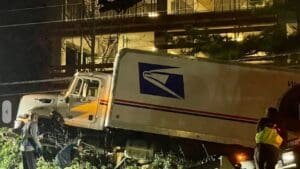USPS truck collides with utility pole in Raleigh