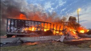 Traffic diverted off I-64E in Virginia due to mail truck fire