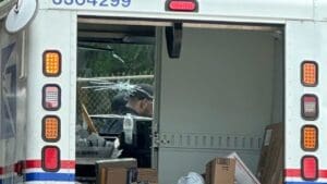 USPS mail truck hit by gunfire in Birmingham