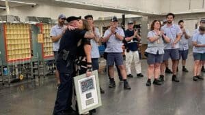 Two years after saving a pregnant postal carrier from a dog attack, Pittsfield Police Chief Dawley is honored by USPS