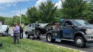 Man arrested by Overland Park police after serious hit-and-run crash involving mail truck