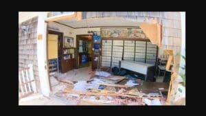 Crash leaves enormous hole in wall of Cape Cod post office