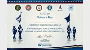 USPS to honor veteran and military employees with certificate, video
