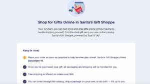 USPS Operation Santa Launches Online Catalog Santa’s Gift Shoppe Powered by Toys“R”Us