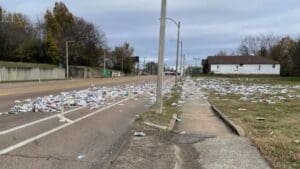 Piles of mail dumped on Memphis street