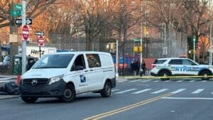 USPS van strikes woman, 94, and pins her underneath vehicle on NYC street