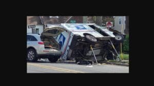 Mail Truck Overturned in Union Crash, Two Hospitalized