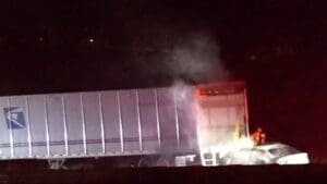 Driver killed in fiery crash with USPS truck trailer on I-15 near Fallbrook, CA