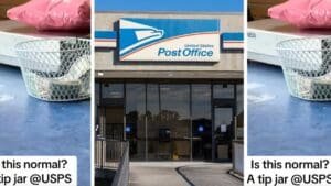 Viral video shows post office with a tip jar. Postal workers say it’s illegal