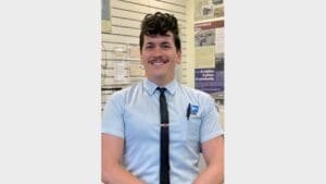 This young employee has old-school style