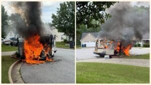 Postal truck fire - Atlanta GA area