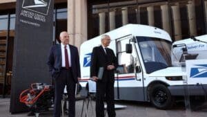 Postcard highlights rollout of new delivery vehicles