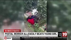 USPS mail carrier in uniform seen beating 10-year-old girl outside of elementary school